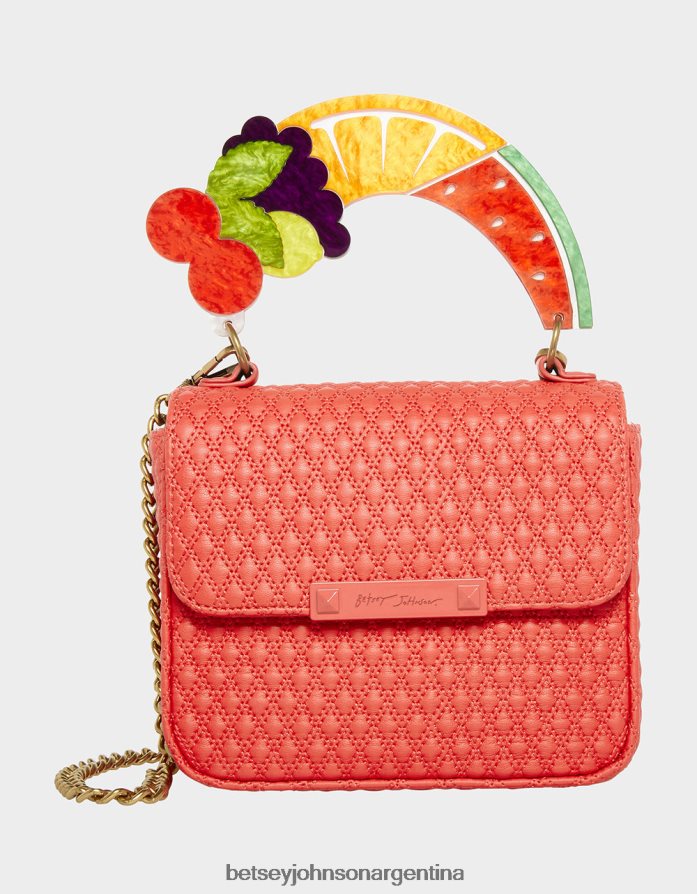 Betsey Johnson mujer bolsa con solapa y asa de frutas rojo accesorios DTLJP8214