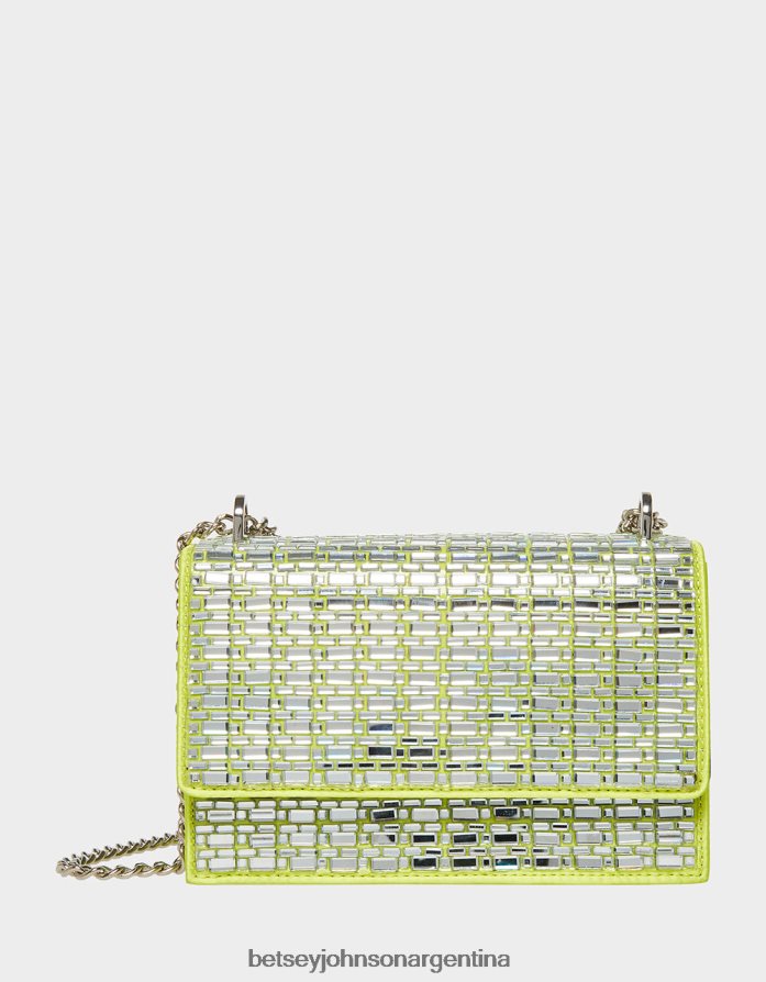 Betsey Johnson mujer brillo en bolso convertible con solapa cidra accesorios DTLJP8239