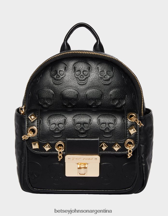 Betsey Johnson mujer mini mochila con motivo de calavera negro accesorios DTLJP8241
