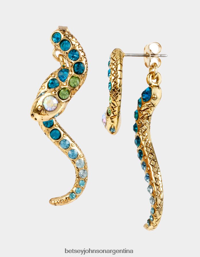Betsey Johnson mujer pendientes de serpiente deslizándose azul joyas DTLJP8332